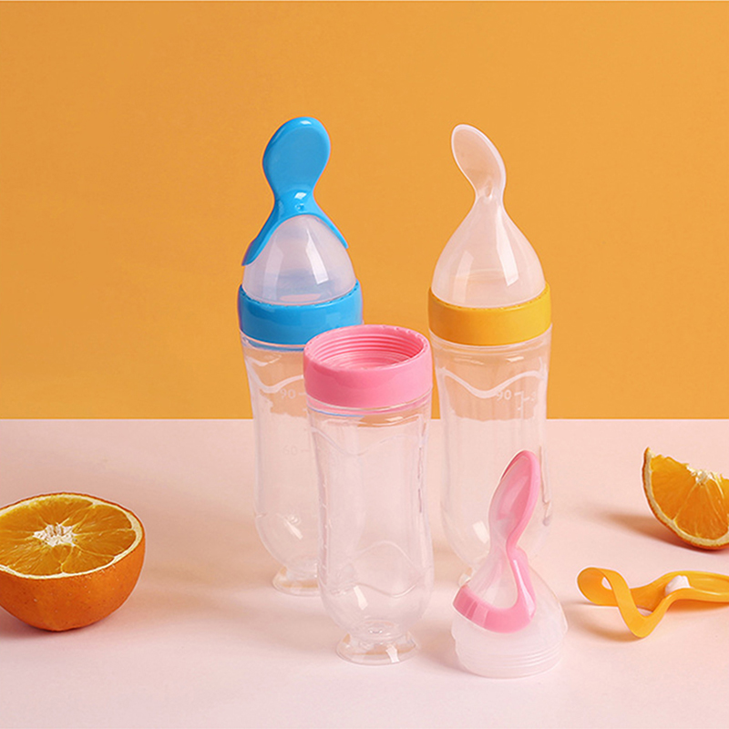 Baby Food Jar - Squeezing Feeding Bottle Silicone Newborn Baby