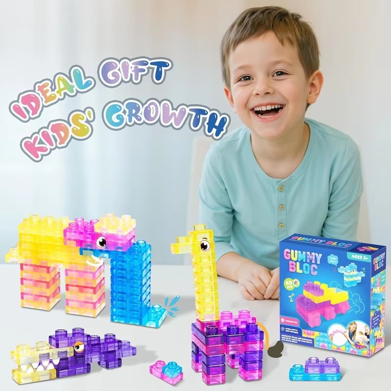 Baby Food Toy - 40PCS Magic Gummy Bloc Soft Building