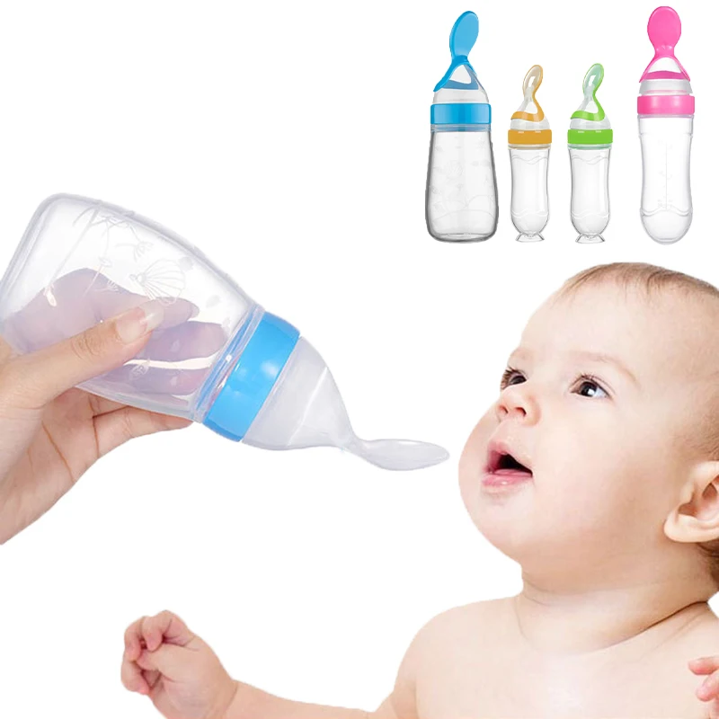 Baby Food Jar - Safe Baby Feeding Bottle Spoon Milk