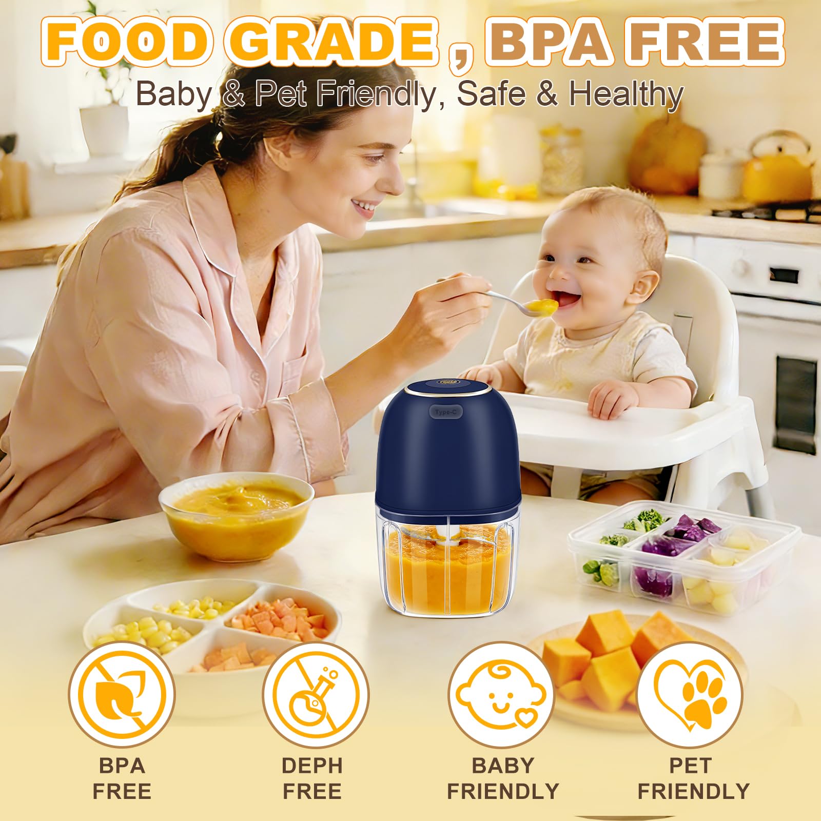 Electric Garlic Chopper, Cordl - Baby Food Meat ulasan dan harga
