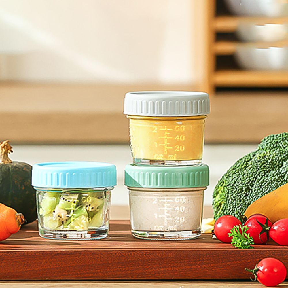 6pcs Multipurpose Glass Baby F - Baby Food Jar ulasan dan harga