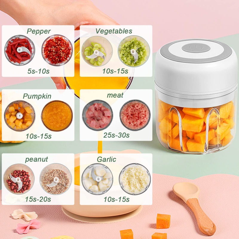 250ML Electric Garlic Grinder  - Baby Food Meat ulasan dan harga