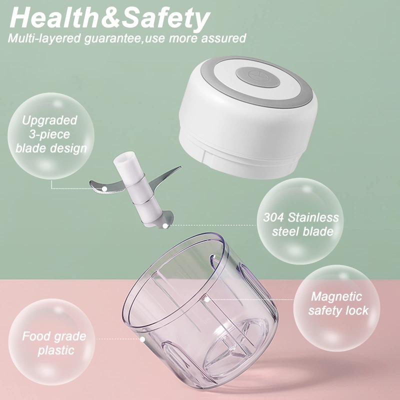 250ML Electric Garlic Grinder  - Baby Food Meat ulasan dan harga